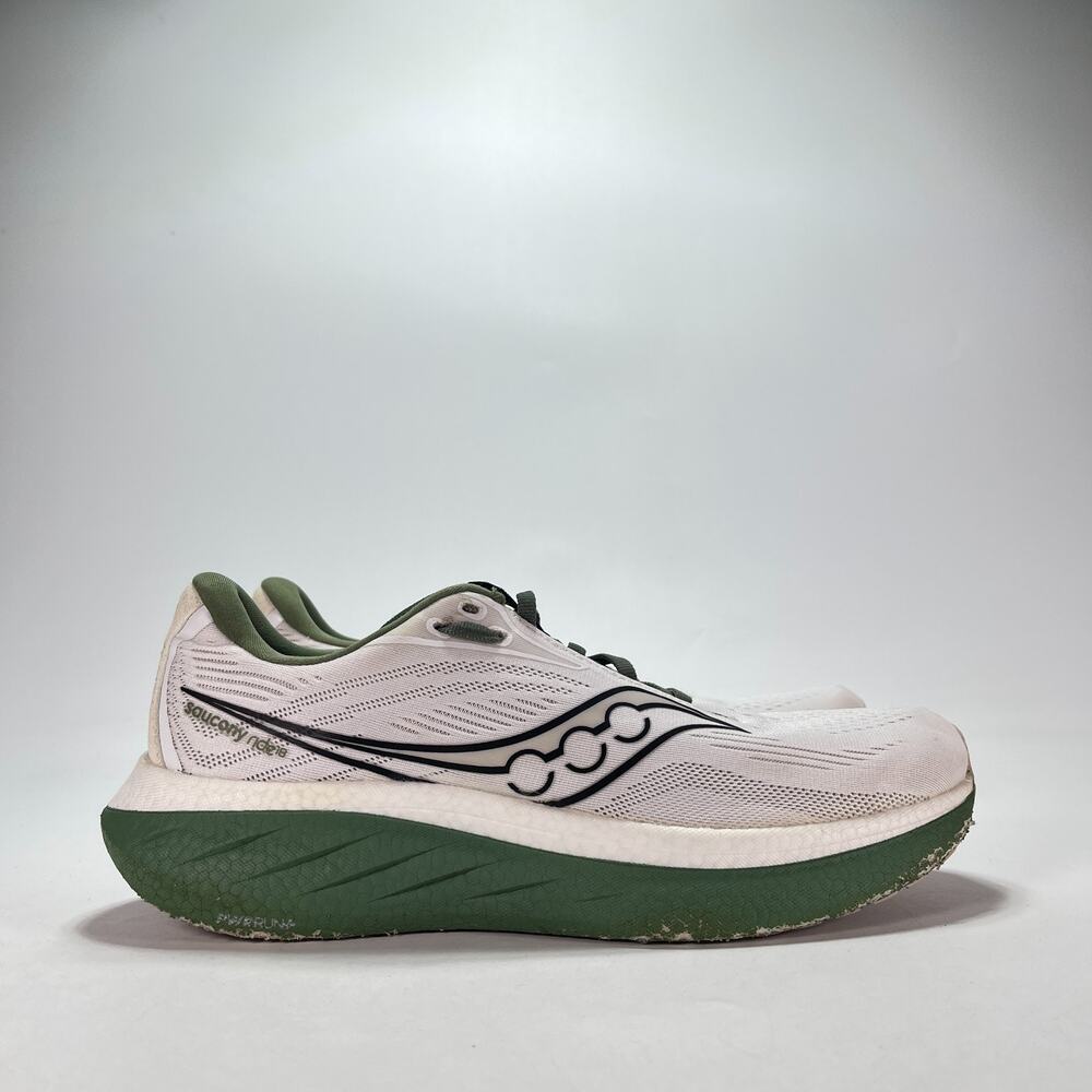 Saucony Ride 16 White Forest Green Lace Up Running Shoes S21000-138 Men's Sz 8.5